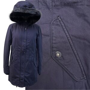 NWT Bench Faux Fur Trim Hooded Jacket Navy Size: Small